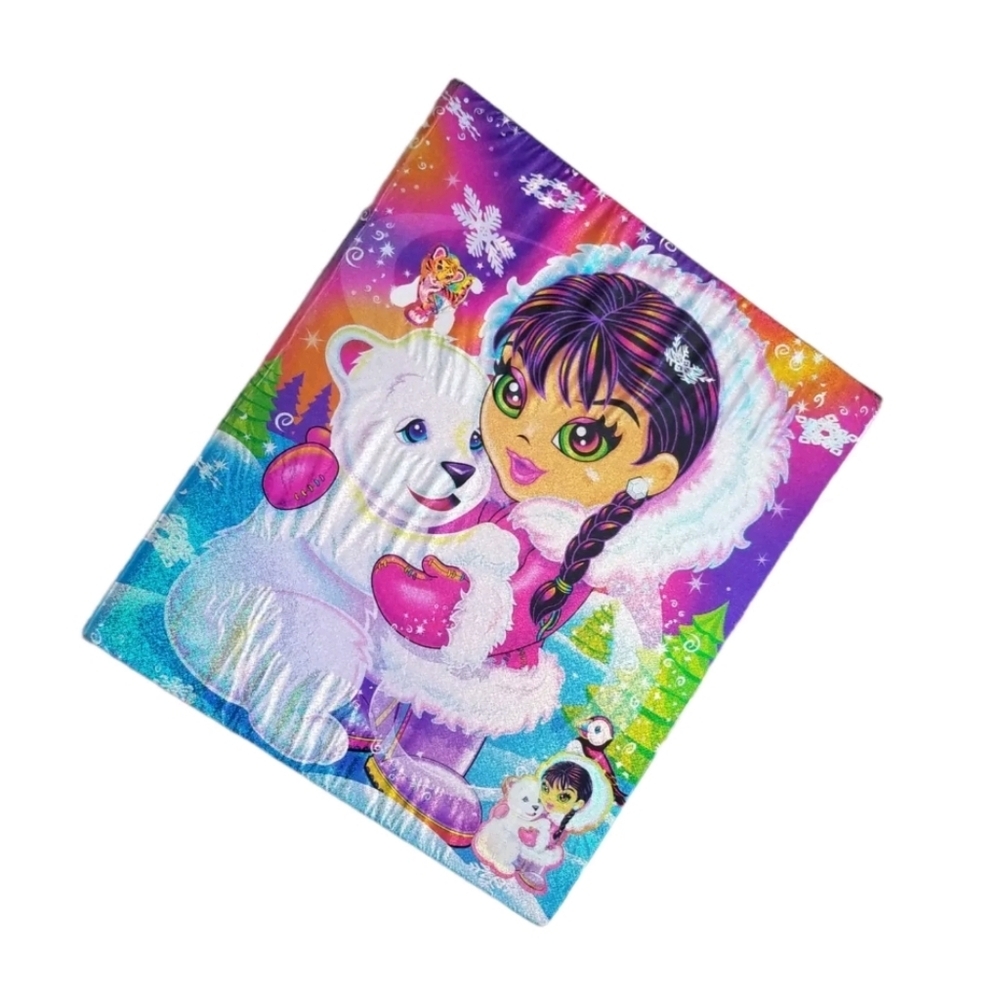 Y2K Lisa Frank Anana Eskimo Polar Bear White Tuscan Bird 3 Ring Binder *FLAW.